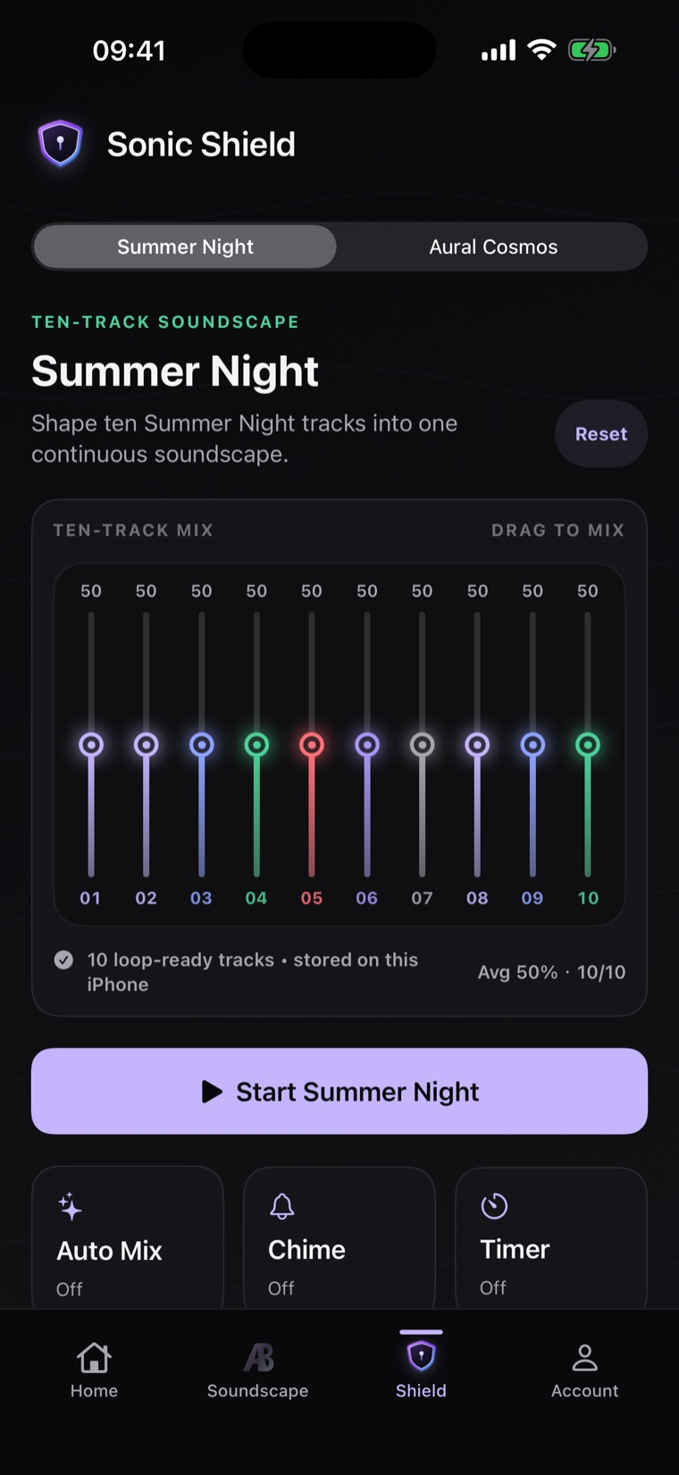 Summer Night ten-track Sonic Shield mixer